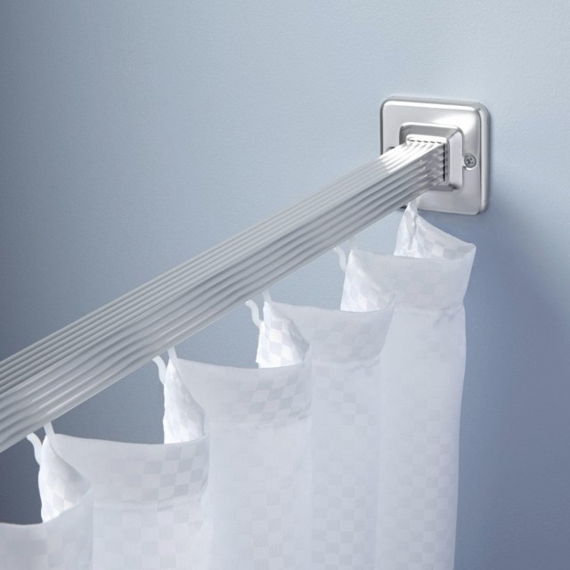 Chrome Shower Curtain Rod Straight Chrome Shower Curtain Rod Straight