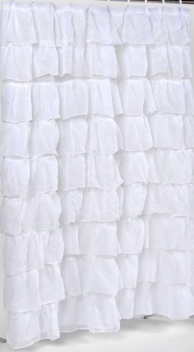 White Ruffled Curtains Shabby Chic White Ruffled Curtains Shabby Chic
