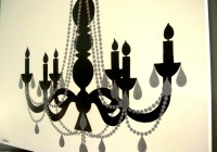 black and white chandelier canvas