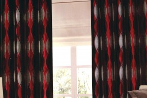 Black Red And Cream Curtains