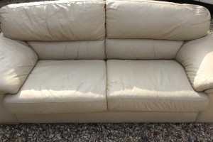 Cream Leather Sofa Cushions