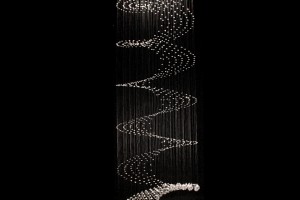 Glass & Crystal Spiral Pendant Chandelier