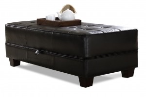 Leather Coffee Table Ottoman With Storage