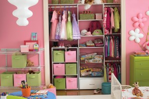 Pink Hanging Closet Organizer