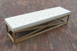 White Tufted Storage Bench