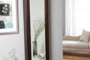 Wooden Dressing Mirror With Jewelry Cabinet