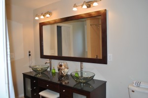 Wooden Frame Bathroom Mirror