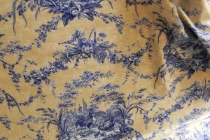Yellow And Blue Toile Curtains